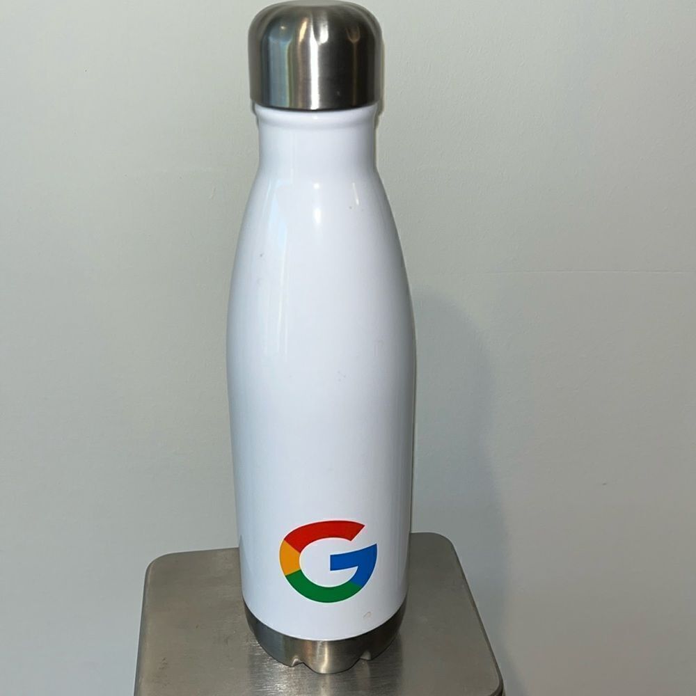 Google Chrome White Double Wall Stainless Vacuum Travel Bottle 17 oz stainless